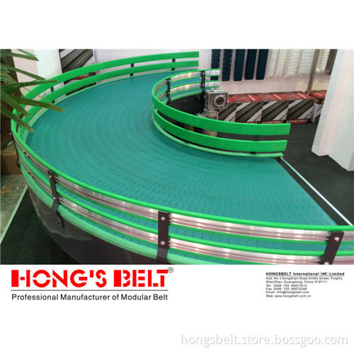 The Food Grade Plate Turning Modular Conveyor